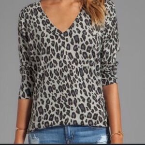Joie ‘Chyanne’ leopard print wool blend neck sweater size XS